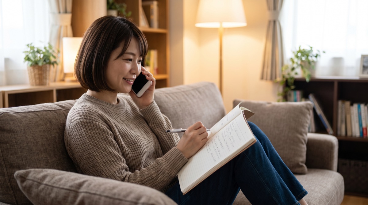 希望する術式をその院で扱っているか、電話で確認している様子